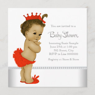 Etnic Baby Girl Shower Red Kaart