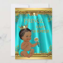 Etnic Boy Prince Baby shower Aqua Blauwgroen Kaart