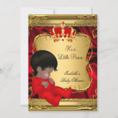 Etnic Prince Boy Baby shower Red  Gold Kaart (Voorkant)