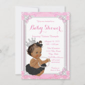 Etnic Princess Black Tutu Lace Pearl Baby shower Kaart (Achterkant)