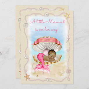 Etnic Prinses Mermaid Clam Shell Baby shower Kaart