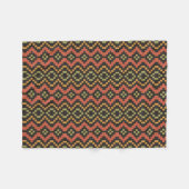 Etnic Red Black Green Tribal Egyptenaar Fleece Deken (Voorkant (Horizontaal))