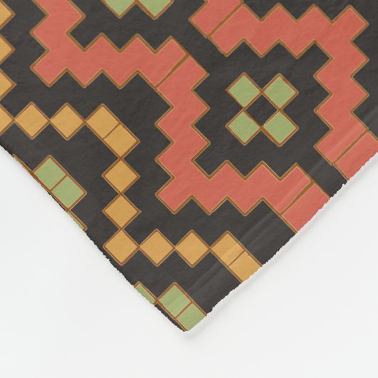 Etnic Red Black Green Tribal Egyptenaar Fleece Deken (Hoek)