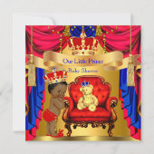 EtnicPrince Baby shower Gold Beer Red Blue Kaart (Voorkant)