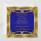 Etnicus Baby shower Blue  Gold Kaart (Achterkant)