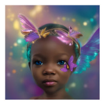 Etnicus meisje vlinder paars blauwgroen