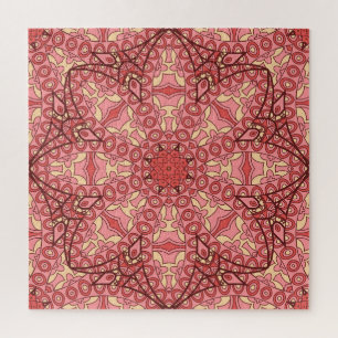 Etnisch Abstract Bloem, Mandala's Naadloos. Legpuzzel