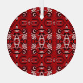 Etnisch Abstracte Boho Tegel Glas Ornament (Achterkant)