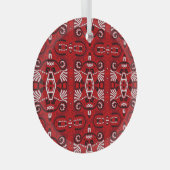 Etnisch Abstracte Boho Tegel Glas Ornament (Voorkant Rechts)