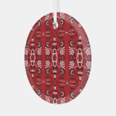 Etnisch Abstracte Boho Tegel Glas Ornament (Voorkant links)