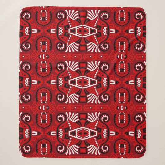 Etnisch Abstracte Boho Tegel Sherpa Deken (Voorkant)
