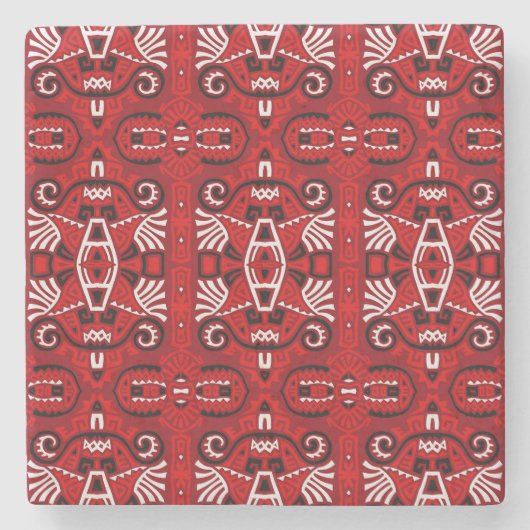 Etnisch Abstracte  Boho Tegel Stenen Onderzetter (Voorkant)