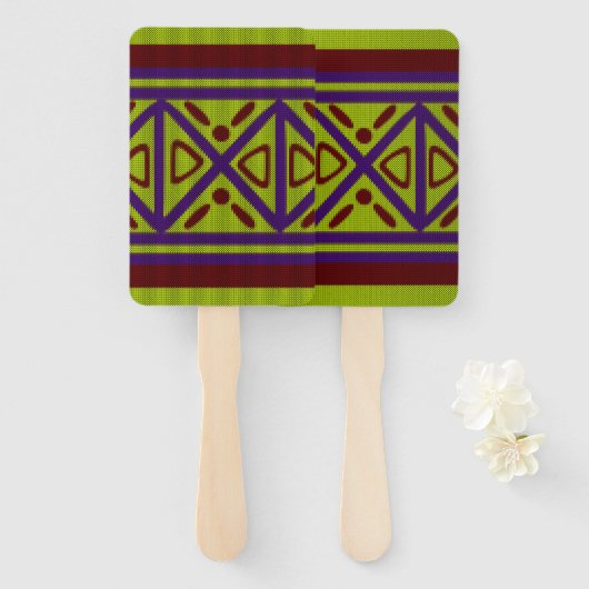 Etnisch Afrikaans gebreid stijlontwerp Handwaaier (Voorkant en achterkant)