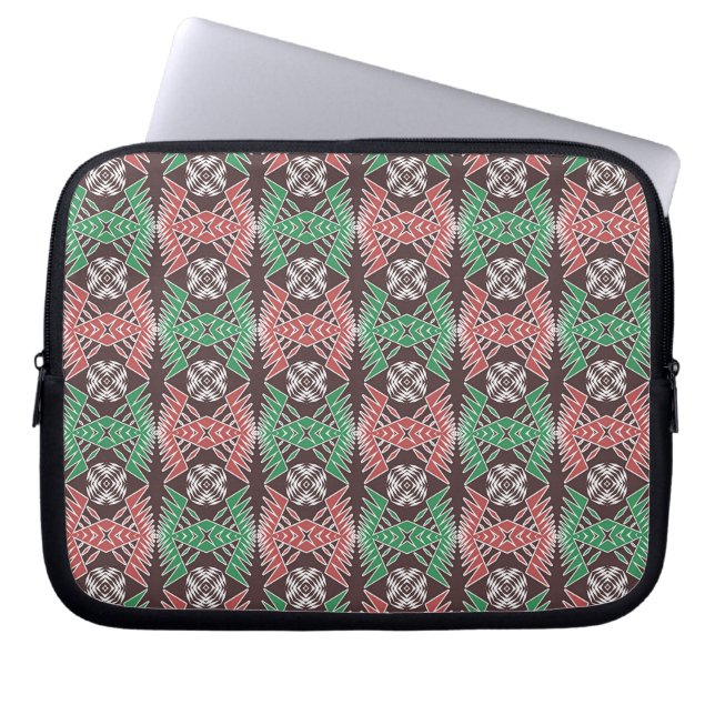 etnisch - afrikaans gestript geometrisch patroon laptop sleeve (Voorkant)