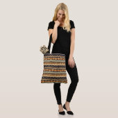 etnisch - afrikaans gestript geometrisch patroon tote bag (Op model)