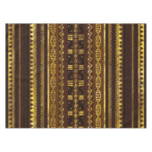Etnisch Afrikaans Golden Patroon op bruin Tafelkleed (Voorkant (Horizontaal))
