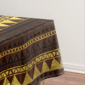 Etnisch Afrikaans Golden Patroon op bruin Tafelkleed (Voorbeeld)