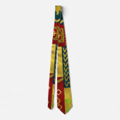 Etnisch Afrikaans Golden Patroon op kleur Stropdas (Achterkant)