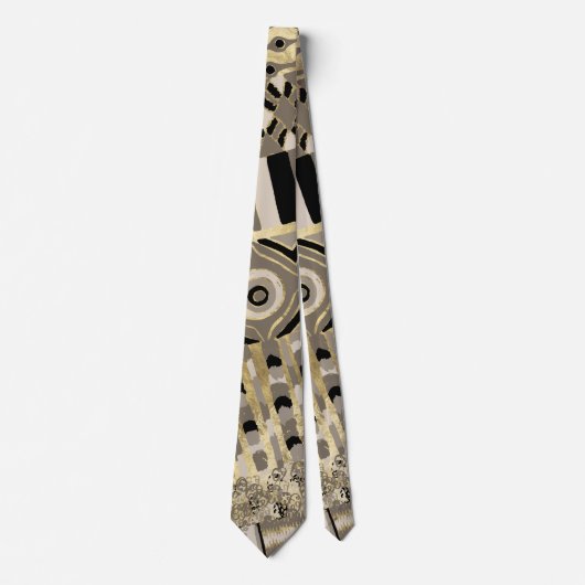Etnisch Afrikaans Golden Patroon op pastel Stropdas (Voorkant)