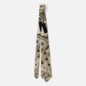 Etnisch Afrikaans Golden Patroon op pastel Stropdas (Achterkant)