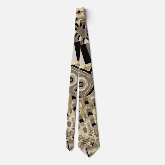 Etnisch Afrikaans Golden Patroon op pastel Stropdas (Achterkant)