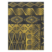 Etnisch Afrikaans Golden Patroon op zwart Tafelkleed (Voorkant)