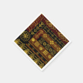 Etnisch Afrikaans Gouden Patroon op zwart en bruin Servetten (Hoek)