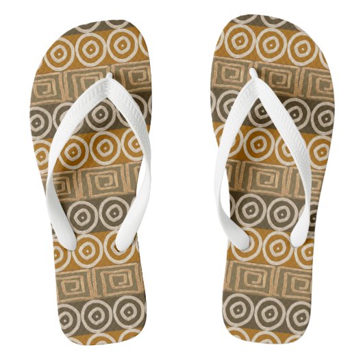 Etnisch afrikaans handgetekend patroon. teenslippers (Voetbed)