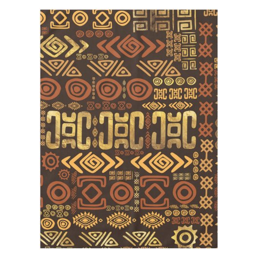 Etnisch Afrikaans Patroon - browns and golds #11 Tafelkleed (Voorkant)