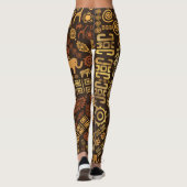 Etnisch Afrikaans Patroon - browns and golds #12 Leggings (Achterkant)