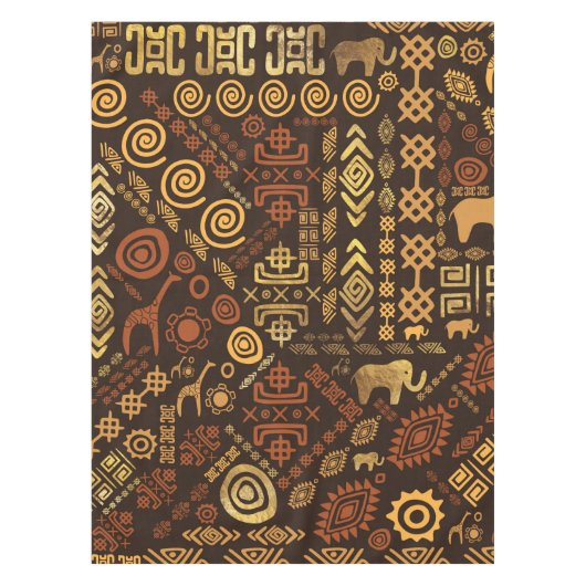 Etnisch Afrikaans Patroon - browns and golds #12 Tafelkleed (Voorkant)