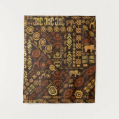 Etnisch Afrikaans Patroon - browns and golds #12 Wandkleed (Voorkant)