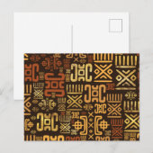 Etnisch Afrikaans patroon - bruin en goud #8 Briefkaart (Voorkant / Achterkant)