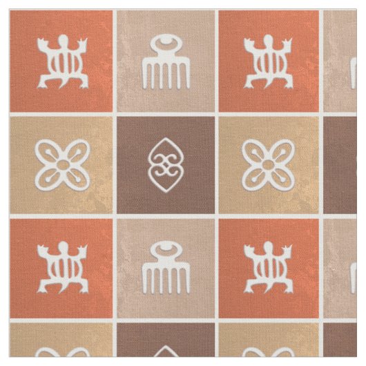 Etnisch Afrikaans patroon met Adinkra-symbolen Stof (Close Up)