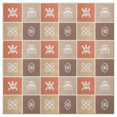 Etnisch Afrikaans patroon met Adinkra-symbolen Stof (Swatch)