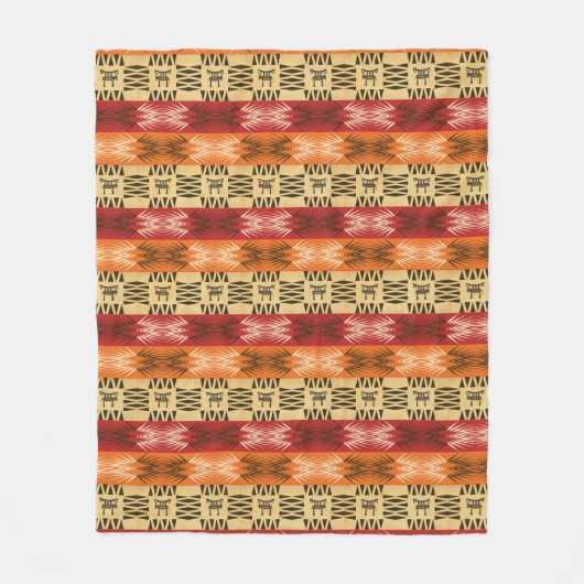 etnisch afrikaans patroon met simbols . fleece deken (Voorkant)