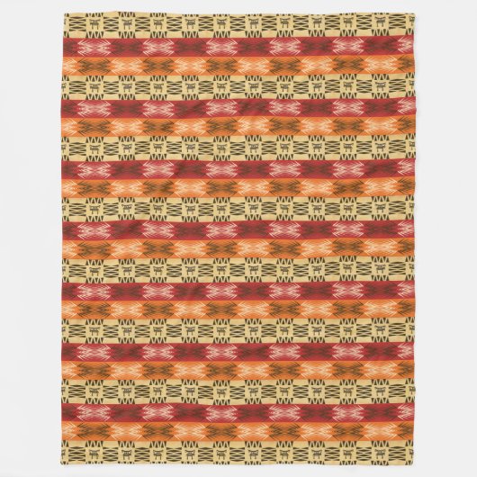 etnisch afrikaans patroon met simbols . fleece deken (Voorkant)