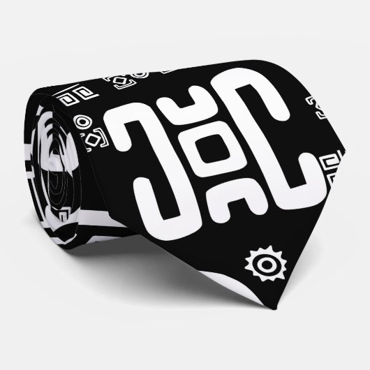 Etnisch Afrikaans patroon - zwart en wit #3 Stropdas (Opgerold)