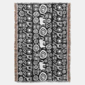 Etnisch Afrikaans patroon - zwart en wit #4 Deken (Voorkant Verticaal)
