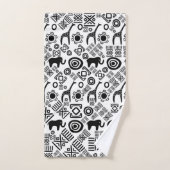 Etnisch Afrikaans patroon - zwart en wit #5 Bad Handdoek (Handdoek)