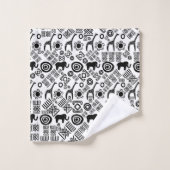 Etnisch Afrikaans patroon - zwart en wit #5 Bad Handdoek (Wasdoekje)