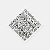 Etnisch Afrikaans patroon - zwart en wit #5 Servet (Hoek)