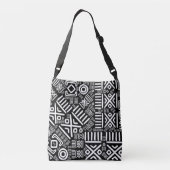 Etnisch Afrikaans patroon - zwart en wit #6 Crossbody Tas (Achterkant)