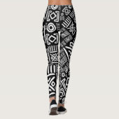 Etnisch Afrikaans patroon - zwart en wit #6 Leggings (Achterkant)
