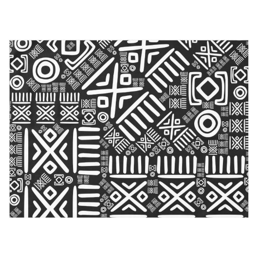 Etnisch Afrikaans patroon - zwart en wit #6 Tafelkleed (Voorkant (Horizontaal))