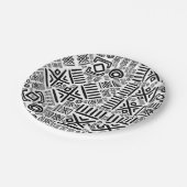 Etnisch Afrikaans patroon - zwart en wit #8 Papieren Bordje (Gekanteld)