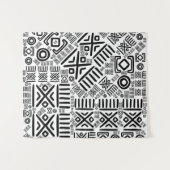 Etnisch Afrikaans patroon - zwart en wit #8 Wandkleed (Voorkant (horizontaal))