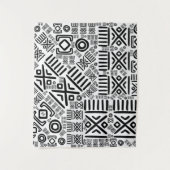 Etnisch Afrikaans patroon - zwart en wit #8 Wandkleed (Voorkant)