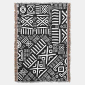 Etnisch Afrikaans Patroon- Zwart-Wit #6 Deken (Voorkant Verticaal)