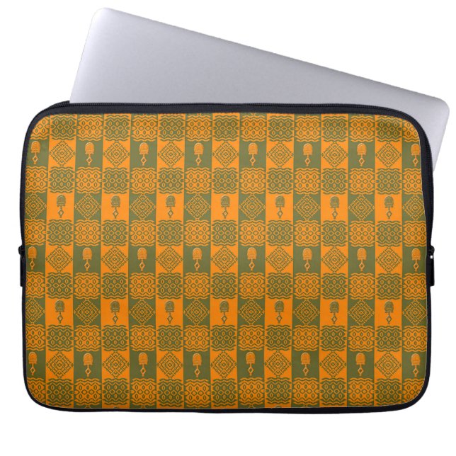 etnisch afrikaans stammenpatroon laptop sleeve (Voorkant)